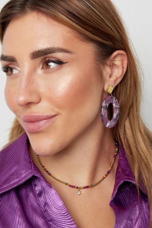 Bunte Halskette aus Naturstein und Strass h5 Bild4